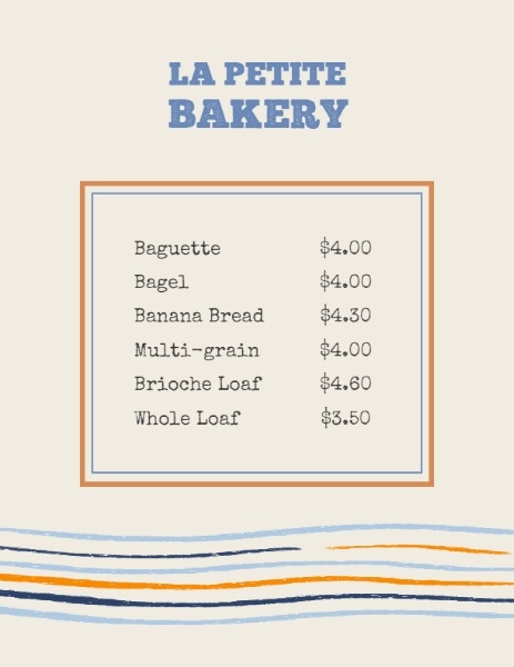 Customizable Bakery Shop Menu Menu Templates Fotor Graphic Designer