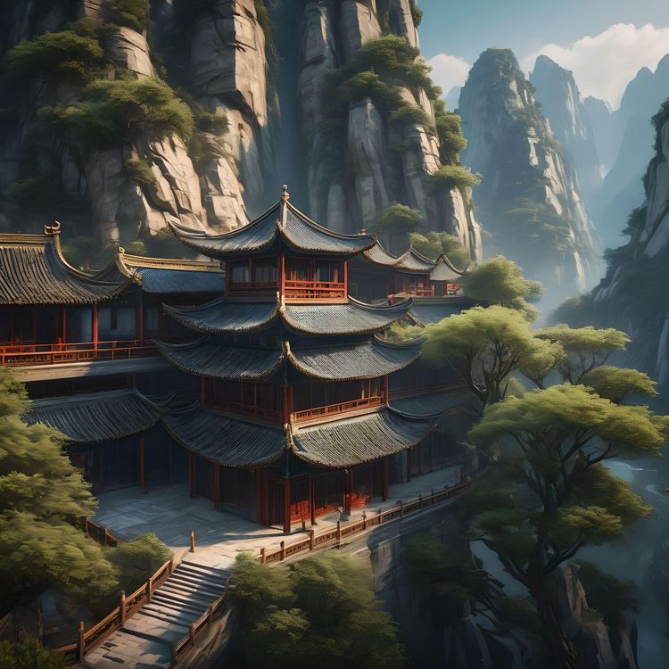 traditional chinese landscapemasterpiece, best quality, 32k uhd, insane details, intricate details, hyperdetailed, hyper quality, high detail, ultra detailed, Masterpiece, 1girl,
 