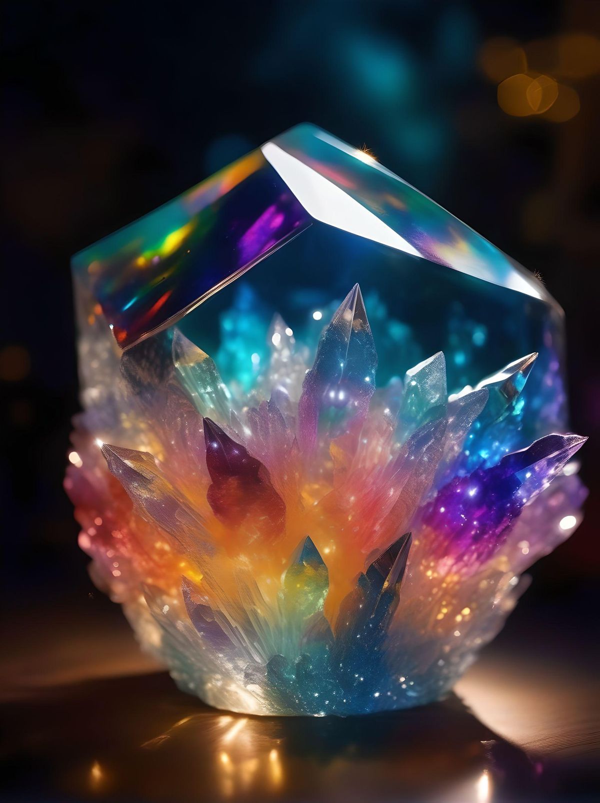 Photo of a beautiful transparent glass crystal that on Fotor