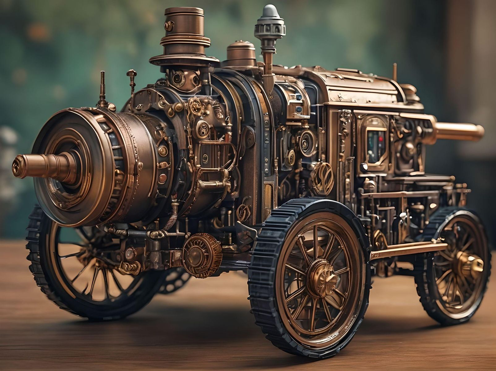 Mechanical children's toy in style of steampunk
