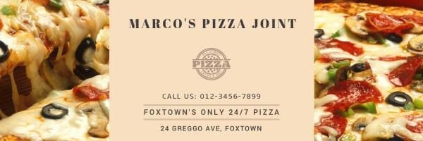 order, ordering, restaurant, Pizza Food Ad Twitter Cover Template