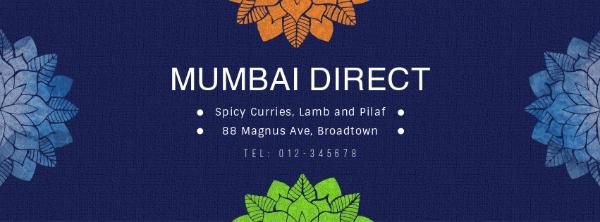 spicy curries, lamb, pilaf, Indian Food Facebook Cover Template