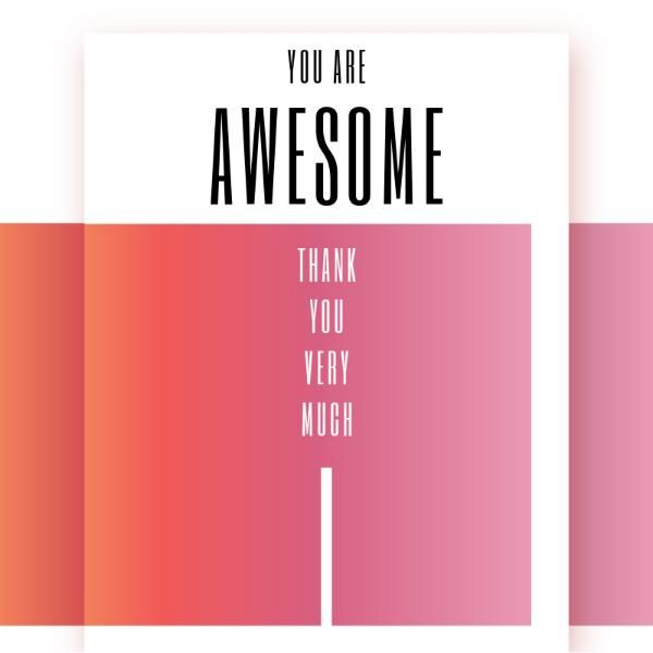 thank you, thanks, life, White And Pink Appreciation Card Instagram Post Template