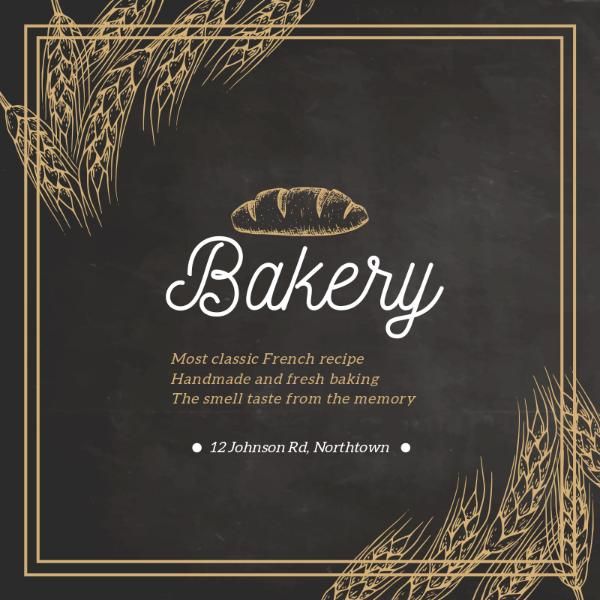 food, restaurant, catering, Handmade Baking Shop Instagram Post Template