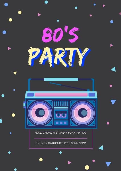 event, music, events, Retro party Poster Template