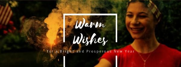 Warm Wishes for New Year Facebook Cover