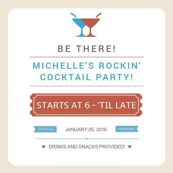 music, rock, carnival, Simple Cocktail Party Invitation Instagram Post Template