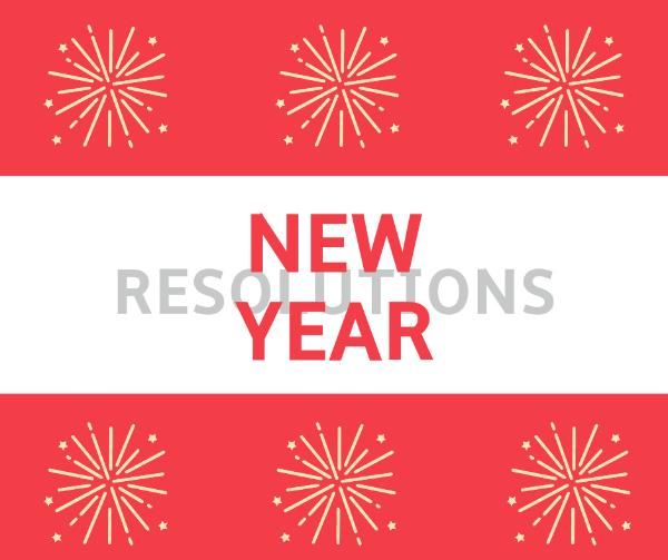 holiday, celebration, winter, New Year Sparking Happy New Year Resolution Facebook Post Template