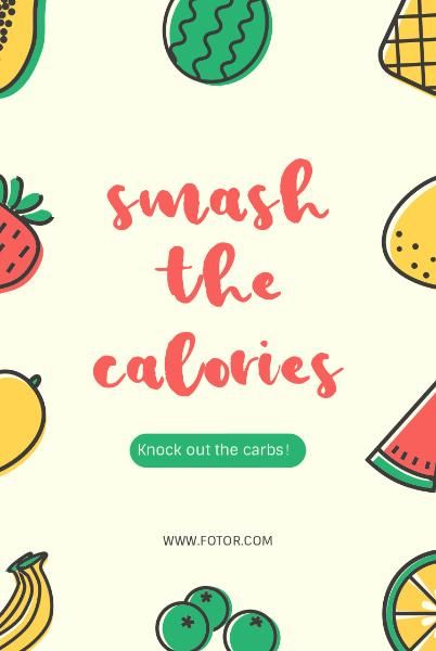 health, sports, smash the calories, Fruit Fitness Pinterest Post Template