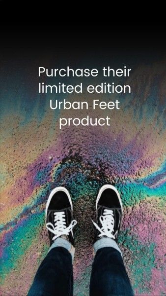 social media, shoes, sports, Black Sneakers Urban Feet Fashion Sale Instagram Story Template