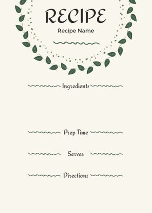 简单的绿叶圈食谱卡 食谱