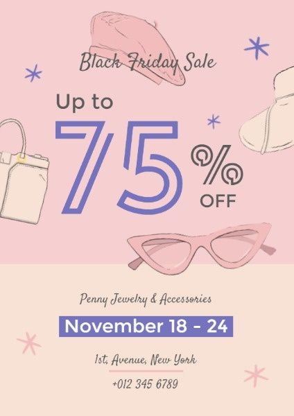 promotion, retail, commodity, Pink Black Friday Sale Flyer Template