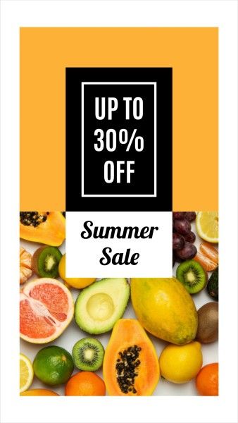 promotion, discount, summer sale, Fruit Sale Instagram Story Template