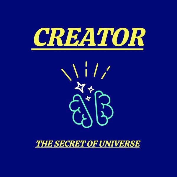 thought, idea, smart, Blue Creator The Secret Of Universe Podcast Cover Template