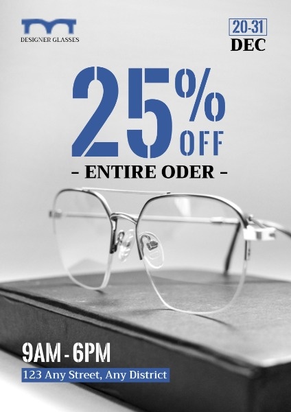 Simple Glasses Sale Poster Poster