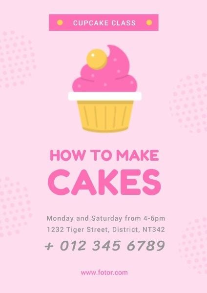 bread, cupcake, ad, Cake Bakery Course Poster Template