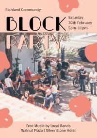 Red Flower Block Party Flyer