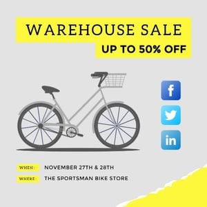 bicycle, store, shop, Bike Warehouse Sale Instagram Post Template