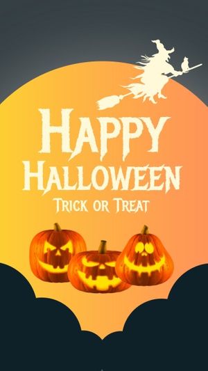 trick or treat, horror, cartoon, Spooky Happy Halloween Social Media Story Instagram Story Template
