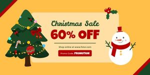 shop, discount, holiday, Yellow Christmas Kid Clothes Sale Banner Ads Twitter Post Template