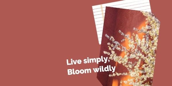 spring, motto, inspiration, Brown Life Blossom Quote Twitter Post Template