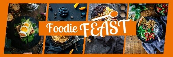 feast, meal, life, Orange Foodie Email Header Template