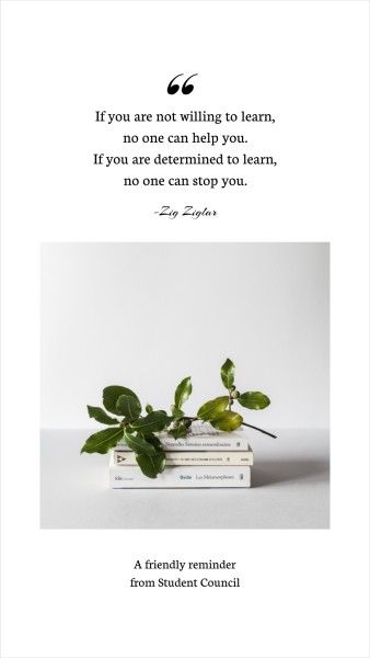 student, quote, inspiration, Back To School Reminder Instagram Story Template