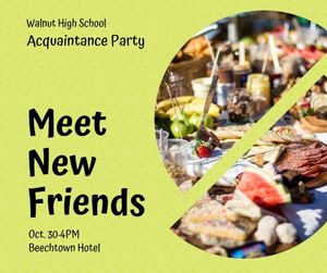 school student, program, schedule, Meet New Friends Acquaintance Party Facebook Post Template