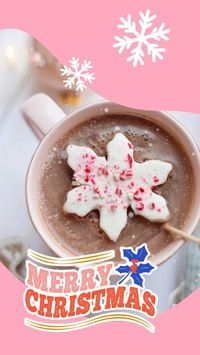 ピンクコーヒークリスマスインスタグラムストーリー Instagram Story