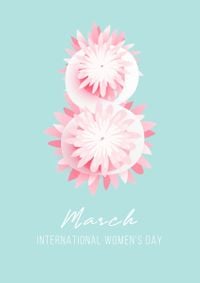 蓝粉国际妇女节 英文海报