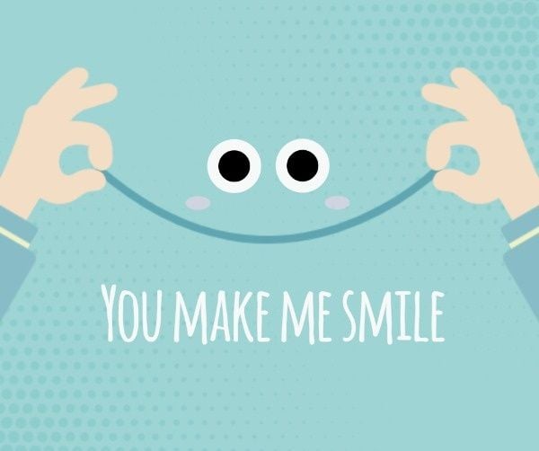 make me, smile, fun,  Smiling Cartoon Face Facebook Post Template