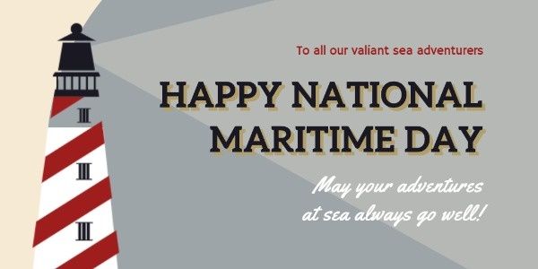 sailing, lighthouse, event, National Maritime Day Twitter Post Template