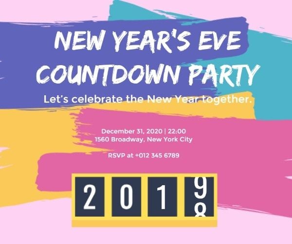celebration, activity, holiday, New Year's Eve Countdown Party Facebook Post Template