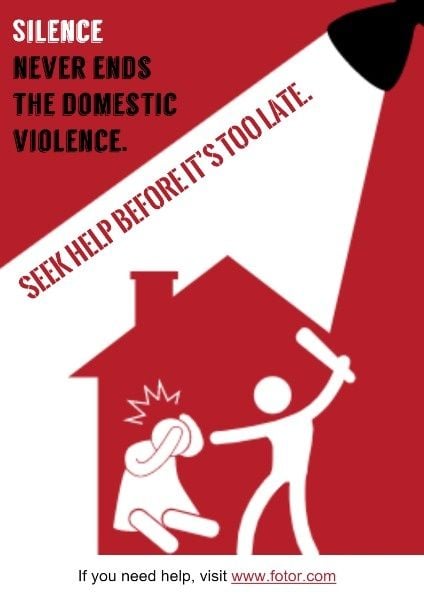 反家庭暴力海报 英文海报
