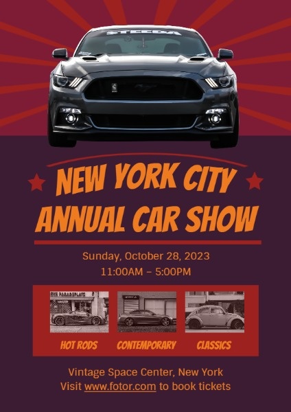 Red Annual Car Show Flyer