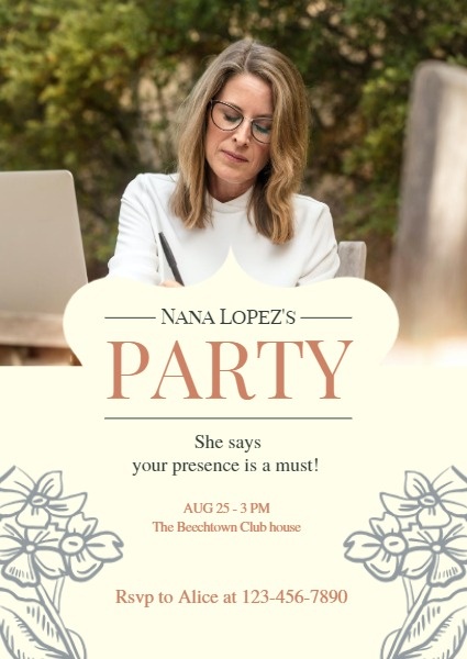 Lady's Birthday Party Invitation