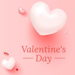 valentines day, love, life, Pink 3D Heart Minimal Valentines Sale Instagram Post Template