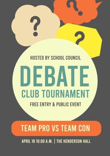 team, school, competition, Green Debate Club Tournament Poster Template