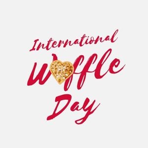 White And Red Simple Clean International Waffle Day Instagram Post