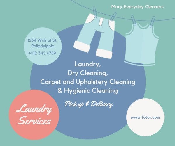 service, laundry service, cleaning, Laundry Store Facebook Post Template