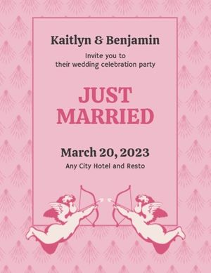 Pink Cupid Wedding Program