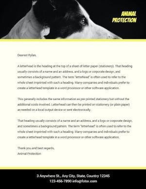 NGO For Animal Protection Letterhead Template and Ideas for Design | Fotor