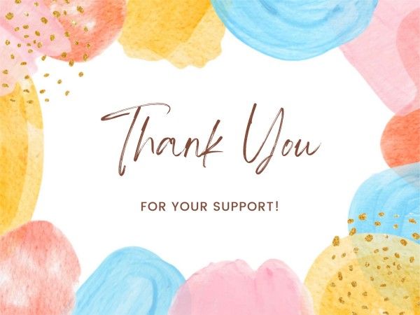 thanks, gratitude, grateful, Colorful Hand Drawn Thank You Card Template