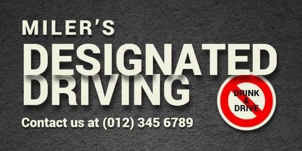 car, driver, warning, Designated Driving Service Twitter Post Template