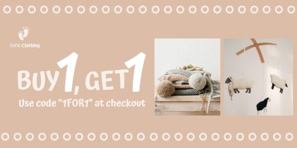 promotion, discount, shop, Baby Stuff Buy One Get One Sale Twitter Post Template