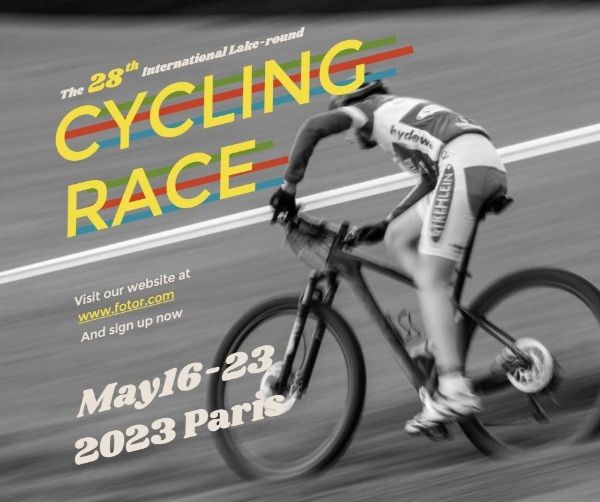 cycle, tournament, game, Cool Cycling Race Design Facebook Post Template