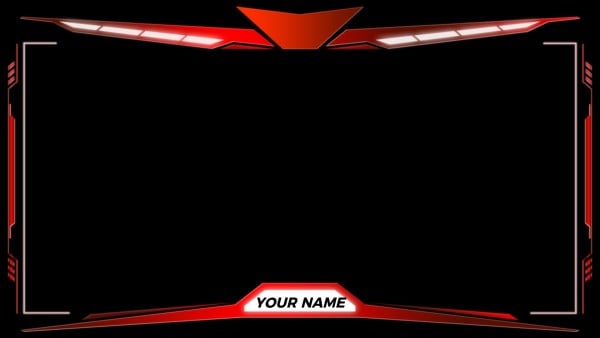 Gaming frame overlay for the live streamer. Digital style gamer overlay for  live streamers. Red color stylish live gaming overlay frame with black  shade. Live stream overlay for online gamers. 8878608 PNG