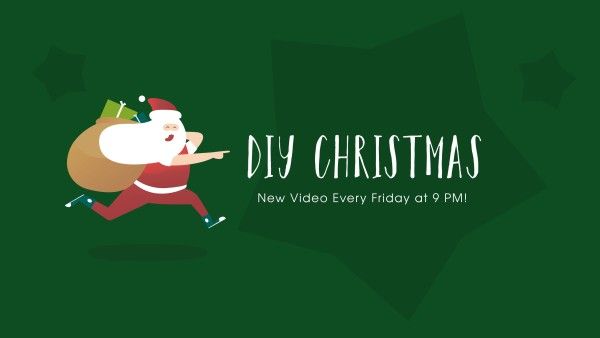 holiday, youtuber, santa, Diy Christmas Youtube Channel Art Template