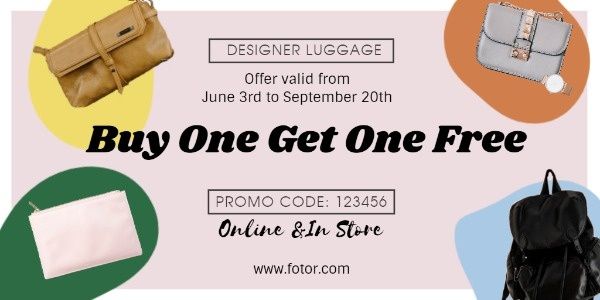 promotion, discount, commodity, Buy One Get Free Fashion Bag Sale Twitter Post Template