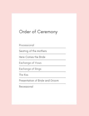 粉红绿色婚礼 流程单
